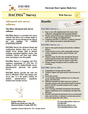 Dacima Survey Brochure